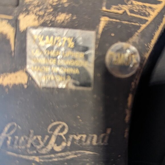 Lucky Brand Western Goth Pull On Moto Boots Wide Ankle Leather Boho - Picture 6 of 10